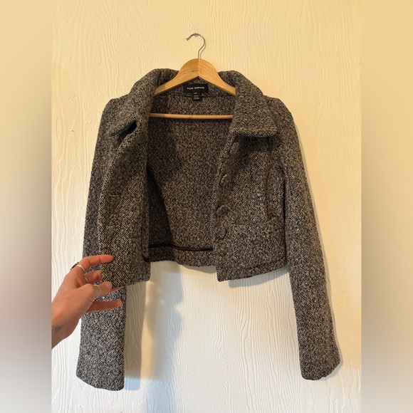 Club Monaco Wool Peppered Tweed Cropped Button Up Cardigan Jacket Top - Picture 10 of 10
